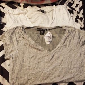 2 shirt bundle deal 1 grey 1 white both size Large